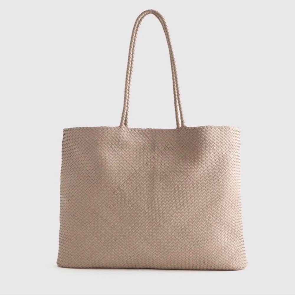 Quince Beige Woven Tote Bag